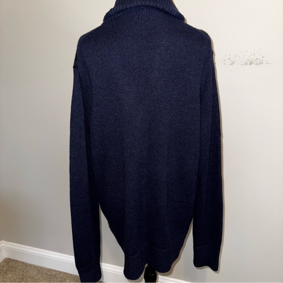 Banana Republic Men’s Shawl Collar Cardigan Wool Blend Blue Plaid Size XL - Picture 10 of 10
